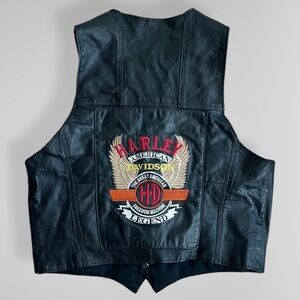 Harley Davidson VTG Men’s M Leather Vest American Motorcycle Freedom Machine